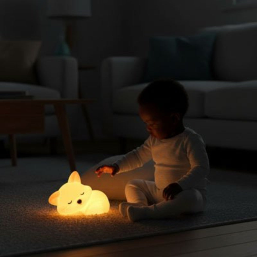 Veilleuse renard bebe curieux