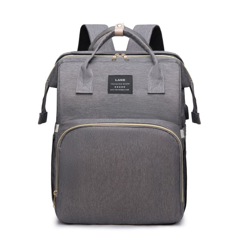 Sac à langer gris, vue de face