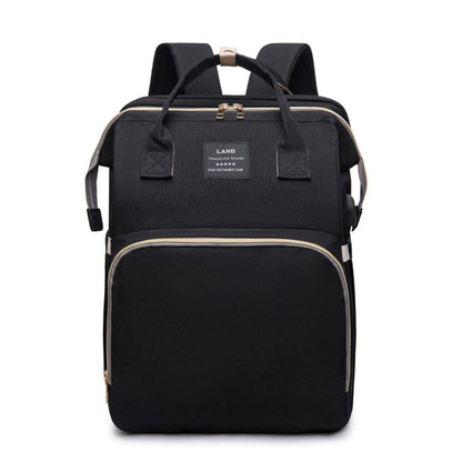 Sac à langer noir, vue de face